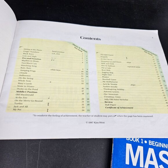 Piano Lesson Education Sheet Music Song Books Level Beginner A One Set 3 - Picture 3 of 12